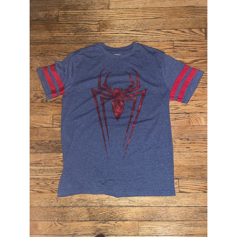 Marvel Spider Man Strip T-Shirt Red Blue Mens Medium